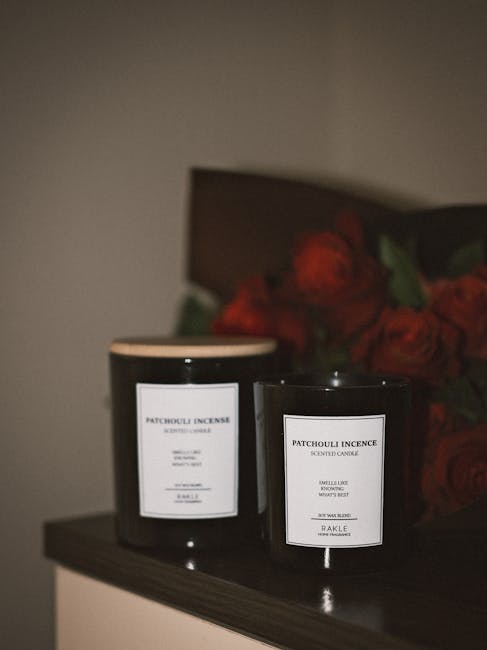 Vela de pachulí con rosas rojas